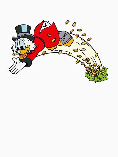 Duck tales Scrooge McDuck money swimming 80s Tank Top