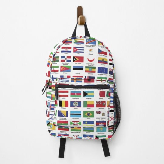 World Flags with Country Names Backpack