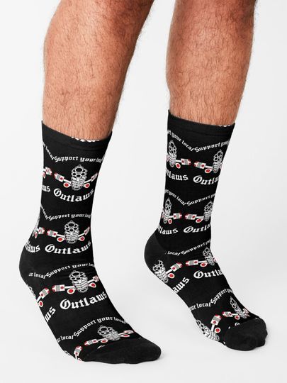 Outlaw mc Support Gift Halloween Day, Thanksgiving, Christmas Day Socks