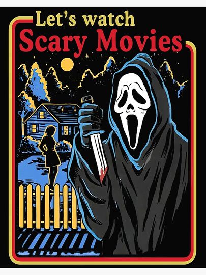Scream Movie Ghost Face Let's Watch Scary Movies Horror Movie Premium Matte Vertical Poster