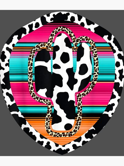 Western Cow Cactus Leopard Cheetha Serape Turquoise pink Backpack