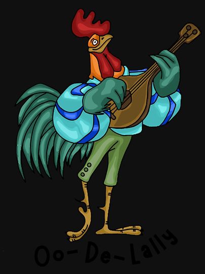 Oo-De-Lally Rooster Robin Hood Cartoon Hoodie