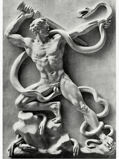 Arno Breker - Battle Against Serpents Premium Matte Vertical Poster