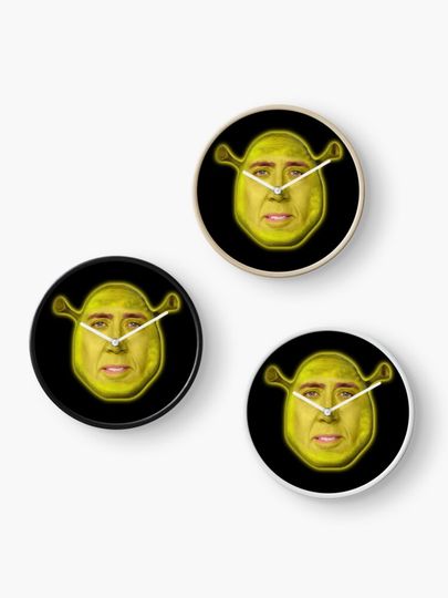 Nicholas Cage as Shrek - Nicolas Cage - Nick Cage - Funny Wall Clocks Decor