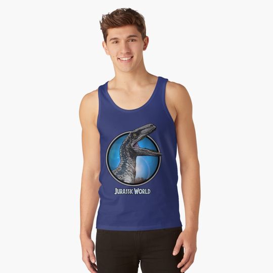 Jurassic World, Jurassic Park Velociraptor, Raptor-Blue Tank Top