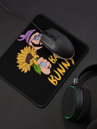 Bad Bunny Dodgers T-Shirt, Bad Bunny sunflower Mouse Pad