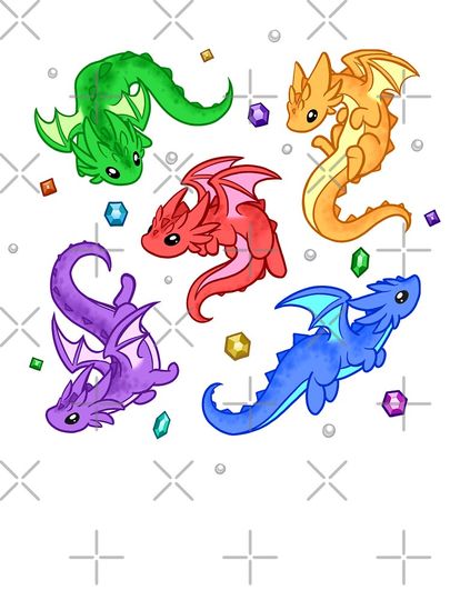 Gem Dragon Pattern Kids T-Shirt