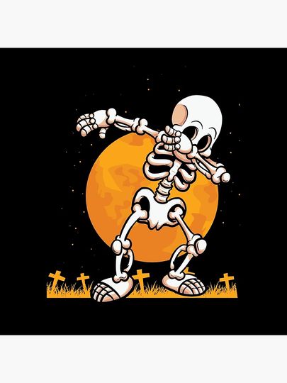 Dabbing Skeleton Costume Halloween Pillow