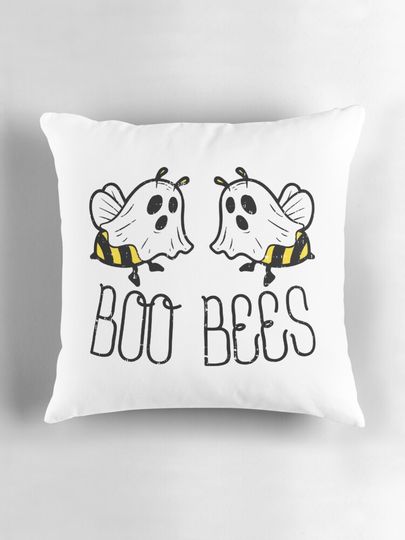 Boo Bees Ghosts Funny Halloween Pillow