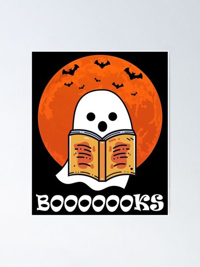 Booooooks Boo Read Books Halloween Funny Reader Poster