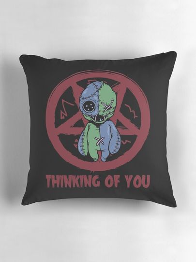 Thinking Of You Voodoo Doll Halloween Pillow
