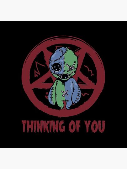 Thinking Of You Voodoo Doll Halloween Pillow