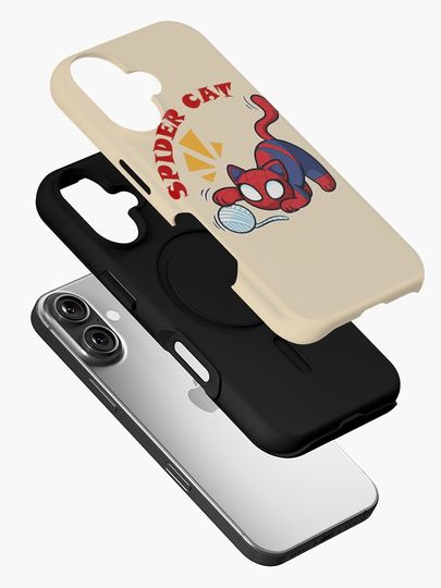 spider cat playing with wool iPhone Case