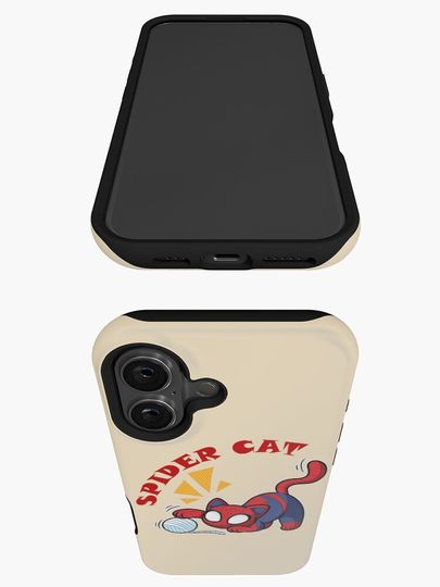 spider cat playing with wool iPhone Case