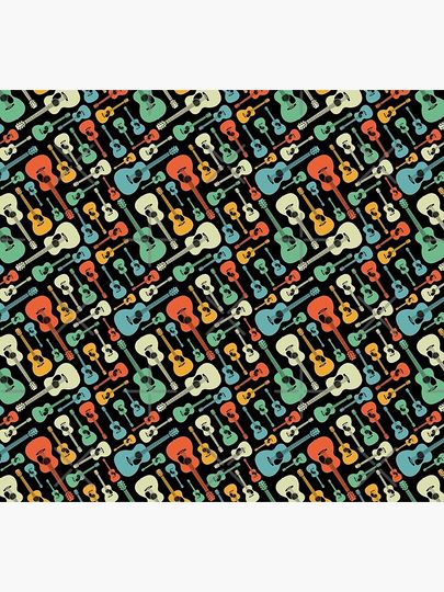 Acoustic Guitar Seamless Pattern Retro Theme Socks