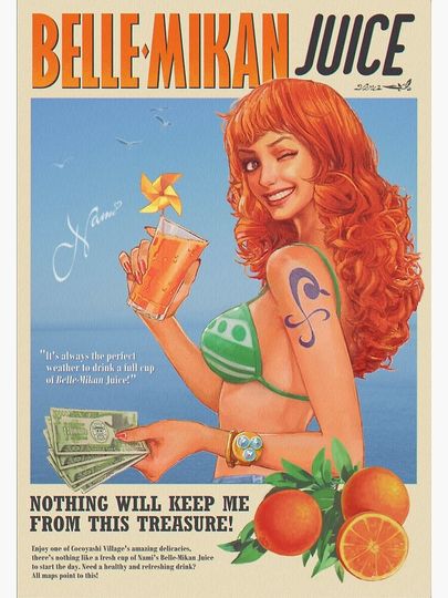 Nami Orange Juice Premium Matte Vertical Poster