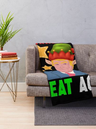 Make Christmas Great Again Funny Trump Ugly Christmas Throw Blanket