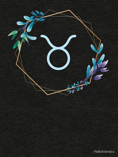 Blue Floral Taurus Symbol Tri-blend T-Shirt