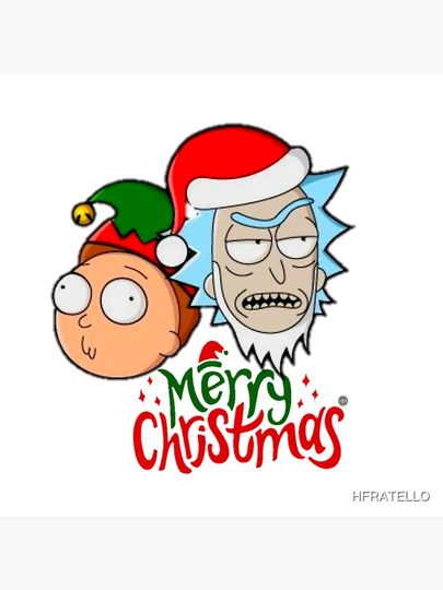 Merry Christmas  Rick And Rickandmorty Throw  Pillow