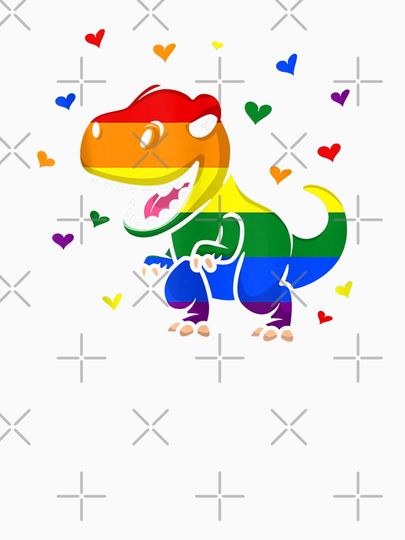 LGBT Pride Flag Funny Dinosaur Pride Rainbow Colors Tank Top