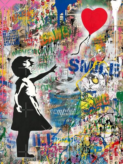 Balloon Girl Street Art Mashup Canvas