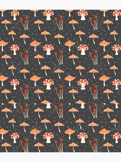 Mushroom and Flower Cottagecore Pattern Backpack