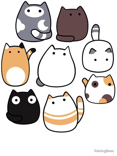 Blob Cats in Color Oversized T-Shirt