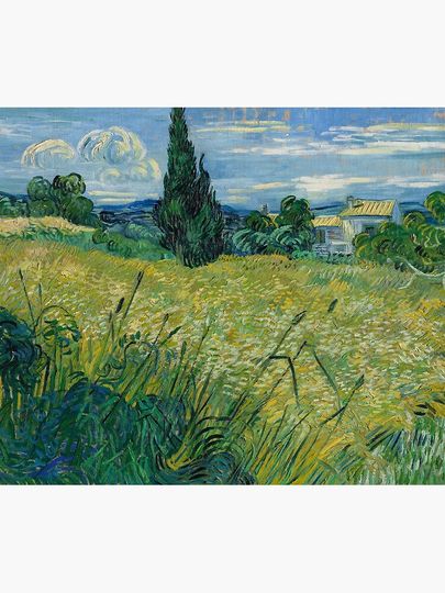 Green Wheat Field Landscape Tapestry