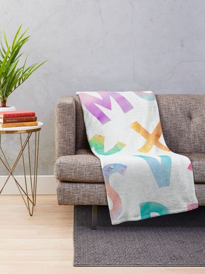 Pastel Alphabet Throw Blanket