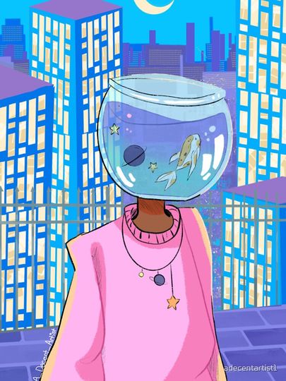 Cute Fish bowl girl iPhone Case