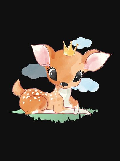 Cute baby deer bambi prince Pullover Hoodie