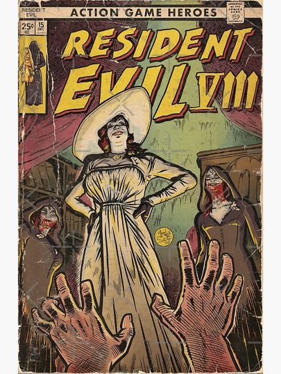 Resident Evil 8 fan art comic cover Premium Matte Vertical Poster