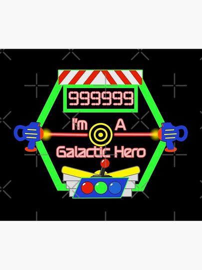 Galactic Hero High Score Theme Park Ride Throw Blanket