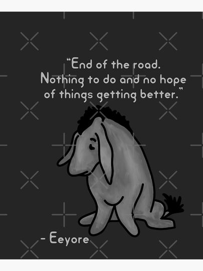 Disney Winnie The Pooh Sad Eeyore Quote Kitchen Apron