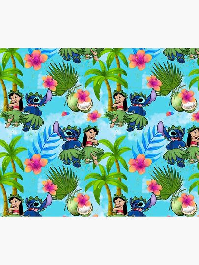 Lilo and Stitch Throw Blanket Adorable Cartoon Bedspread