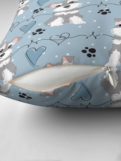 Love Salt and Pepper Miniature Schnauzer Pillow