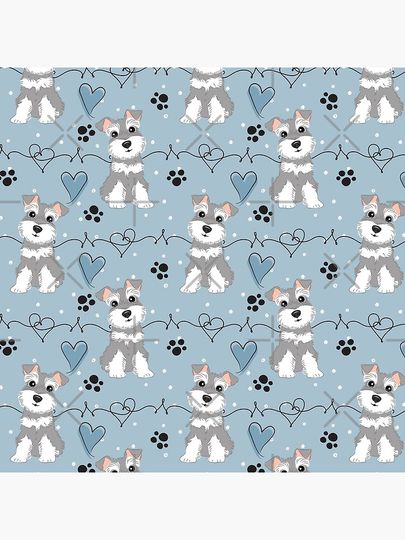 Love Salt and Pepper Miniature Schnauzer Pillow