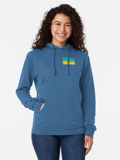 Ukrainian crest and flag chevron Lightweight Hoodie