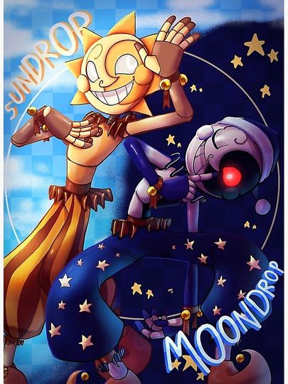 Five Nights at Freddy's Security Breach - Sun and Moon poster Premium Matte Vertical Poster