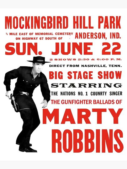 Marty Robbins Concert Poster Premium Matte Vertical Poster