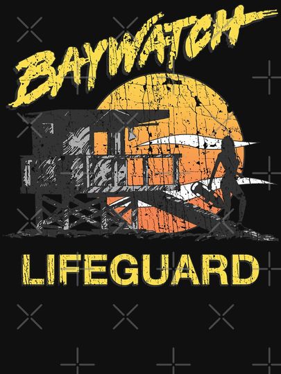 Baywatch Lifeguard Sunset 1989 Racerback Tank Top