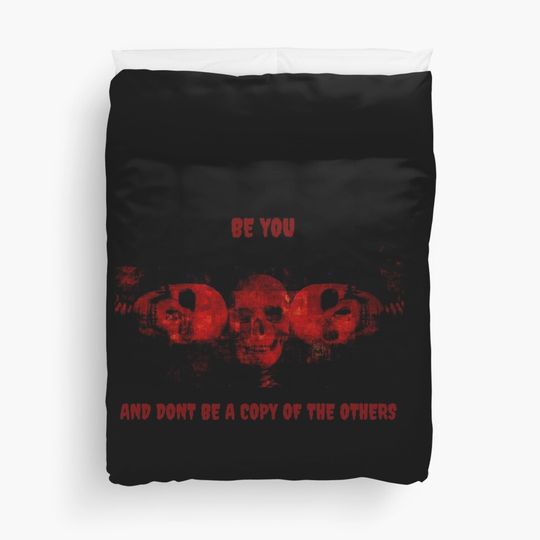 Red skulls Duvet Cover