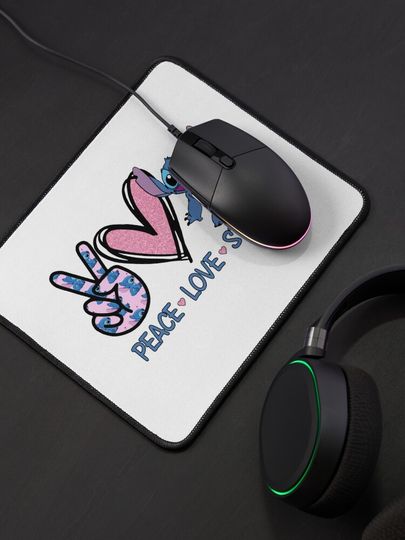 Peace Love Stitch Mouse Pad, disney mouse pad