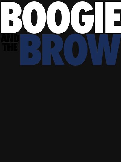 Boogie And The Brow (White/Black/Blue) Premium Oversized Sweatshirt