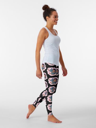 Lilo Stitch Hug Art  Leggings
