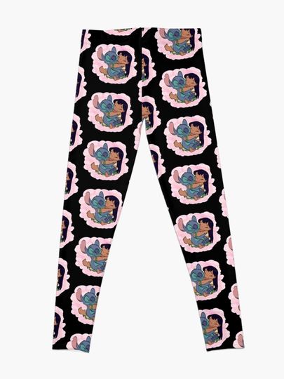 Lilo Stitch Hug Art  Leggings