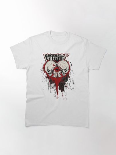 Music Vintage Bullet For My Valentine Two Skull T-Shirt