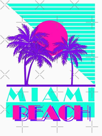 Miami Beach 80s Retro Logo Racerback Tank Top