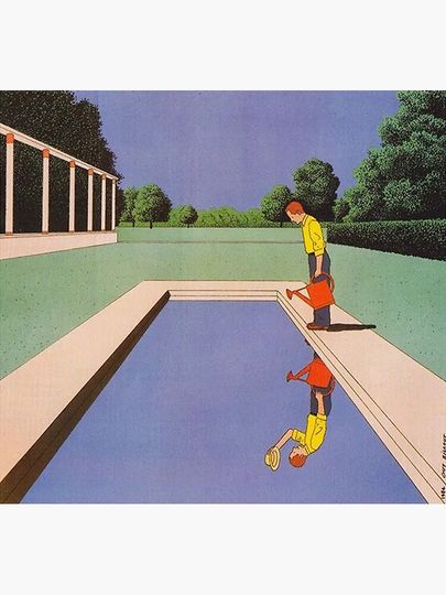 Guy Billout Reflection in Pool Print Premium Matte Vertical Poster