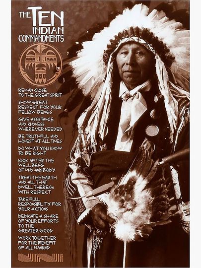 10 Indian Commandments Native American Poster